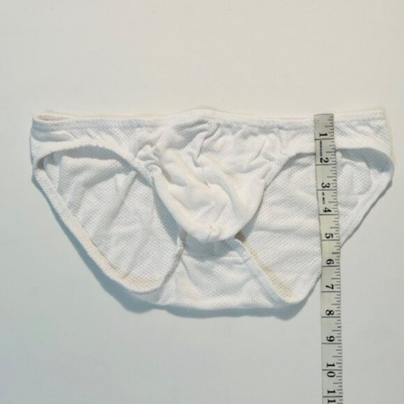 LOBBO Size M 100% Cotton Mesh Bikini Brief - White - LOB-WHT-M - Picture 4 of 11